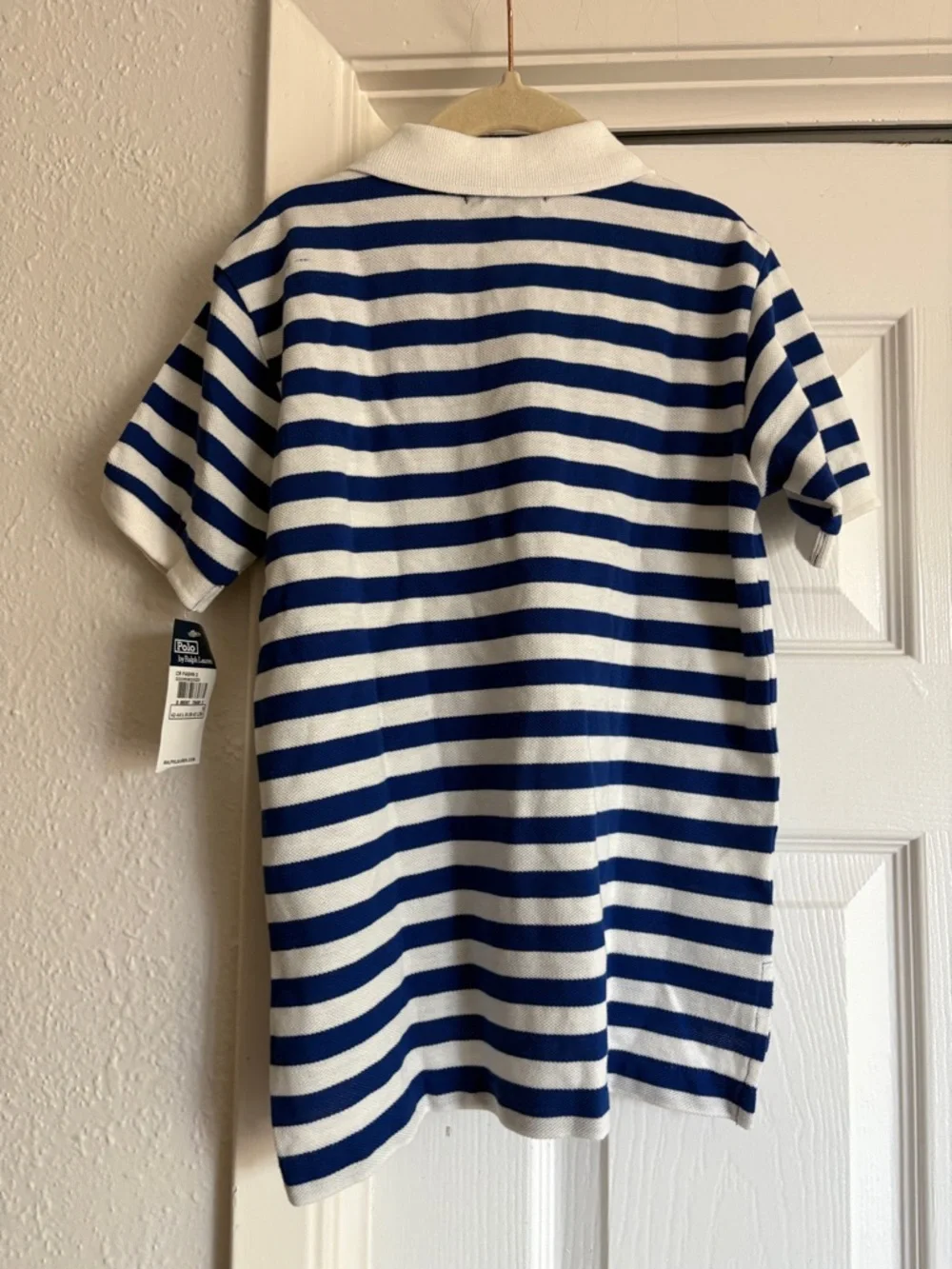 Polo by Ralph Lauren (new with flaws) Blue & White Striped Polo Shirt